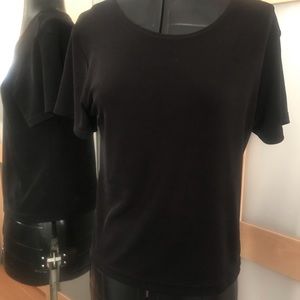 Blk Shortsleeve Stretch Top, L